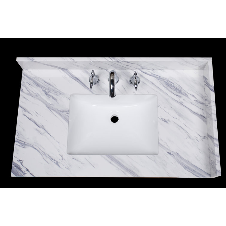RenaissanceVanity 37'' Composite Single Bathroom Vanity Top in Polished